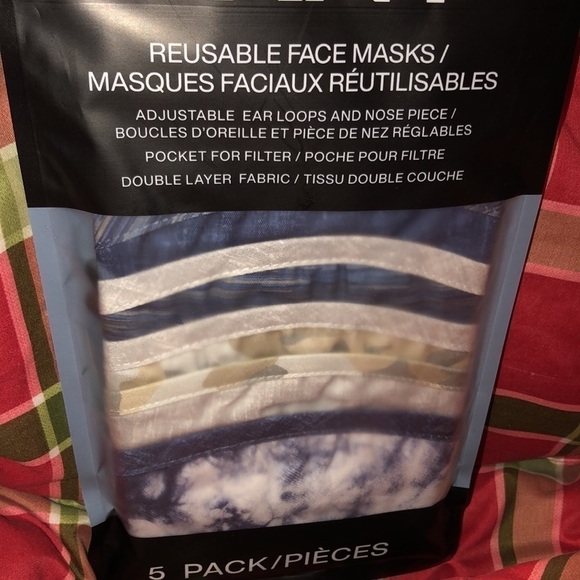 5/$13 DKNY 5 pack face masks multi designs. Adjustable ear loops/nose piece NWT - Picture 7 of 11